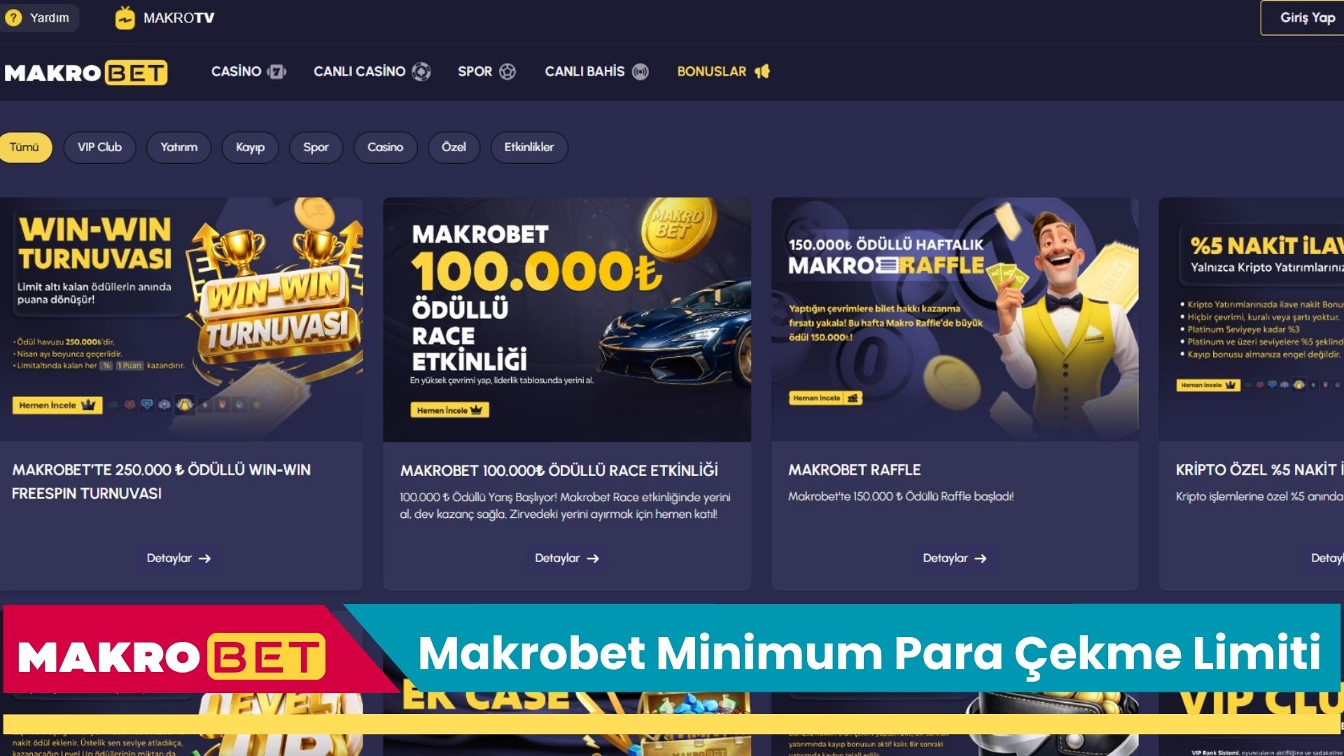 Makrobet Minimum Para Çekme Limiti 